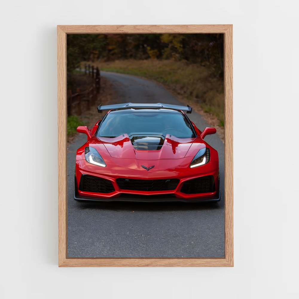 Poster Corvette Vitesse courbes – affiche Chevrolet (vue 4)